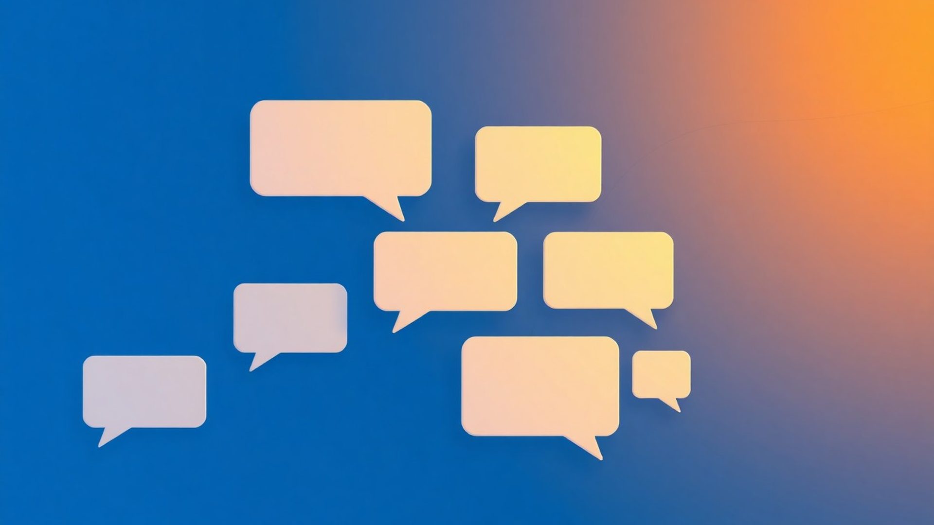 Bule de conversație stilizate pe fundal ink-blue ilustrând interfața chatbot KDS TEXTIL